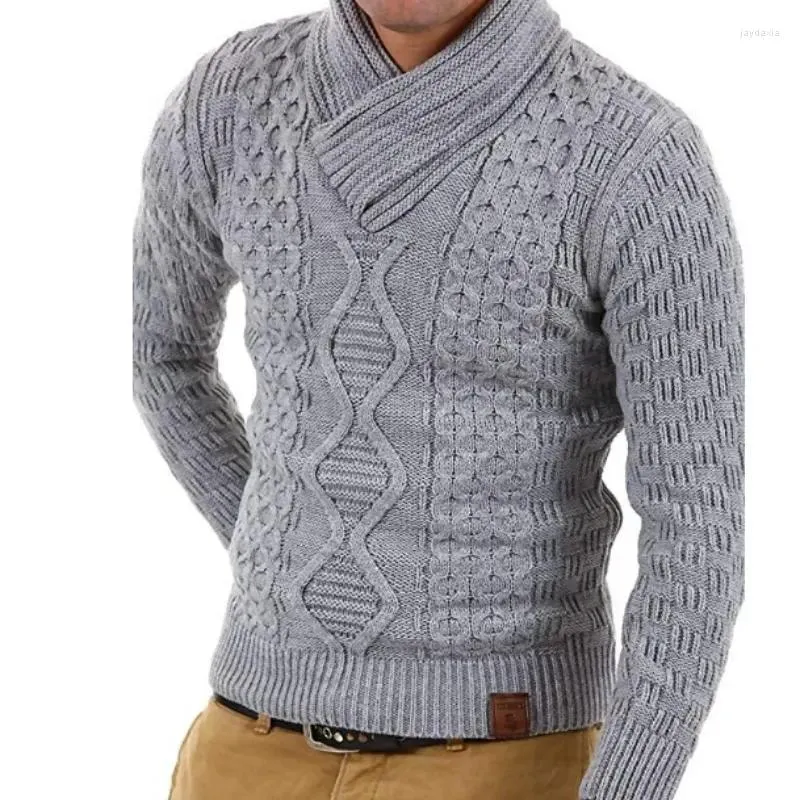 Sweaters voor heren 2024 Herfst/winter Fashion Brearwear Sweater Patroon Weven Casual Half High Neck -pullover