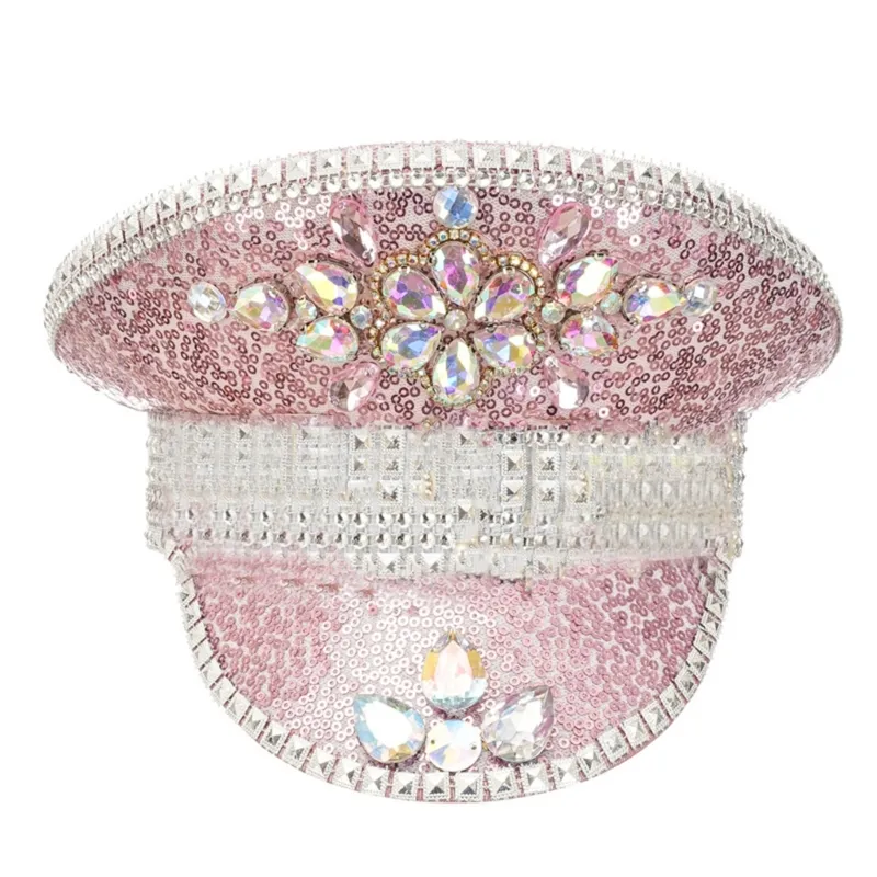 DHgate.com:Beaming Bridal Rhinestone Captain Hat: Hand-beaded Diamond ...