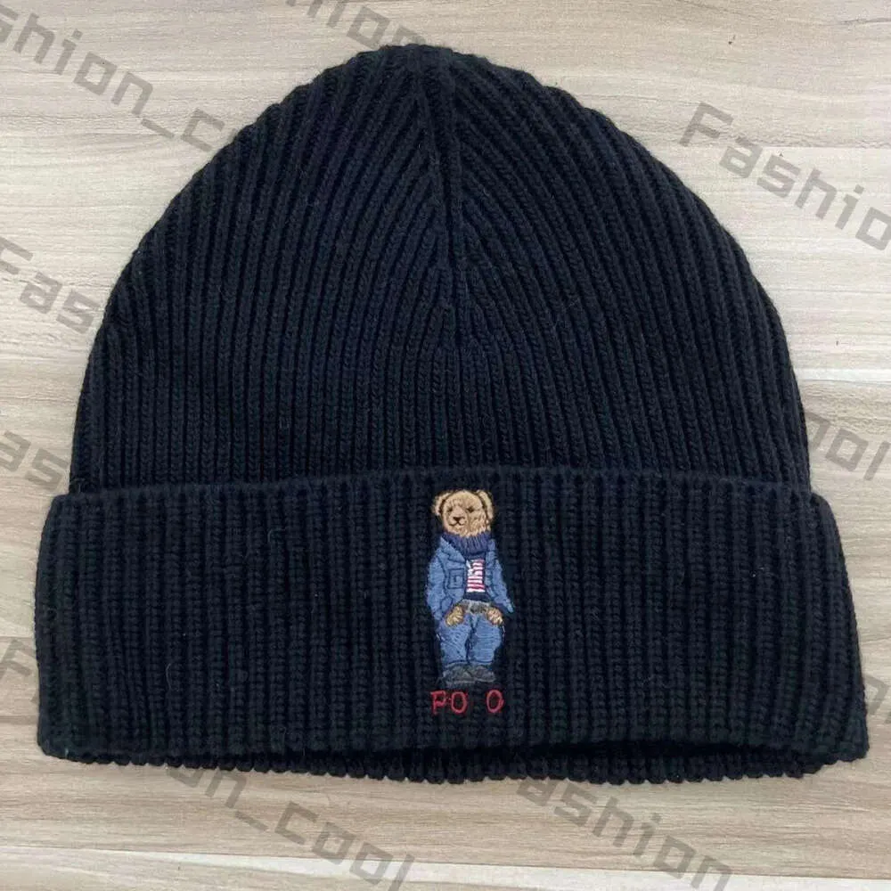 Polo Beanie luksusowy designer niedźwiedź wełniany dzianinowy kapelusz dla mężczyzn i kobiet 2023 ciepły bawełniany kapelusz wełniany kapelusz rowerowy wiatrówek i zimny kapelusz 410