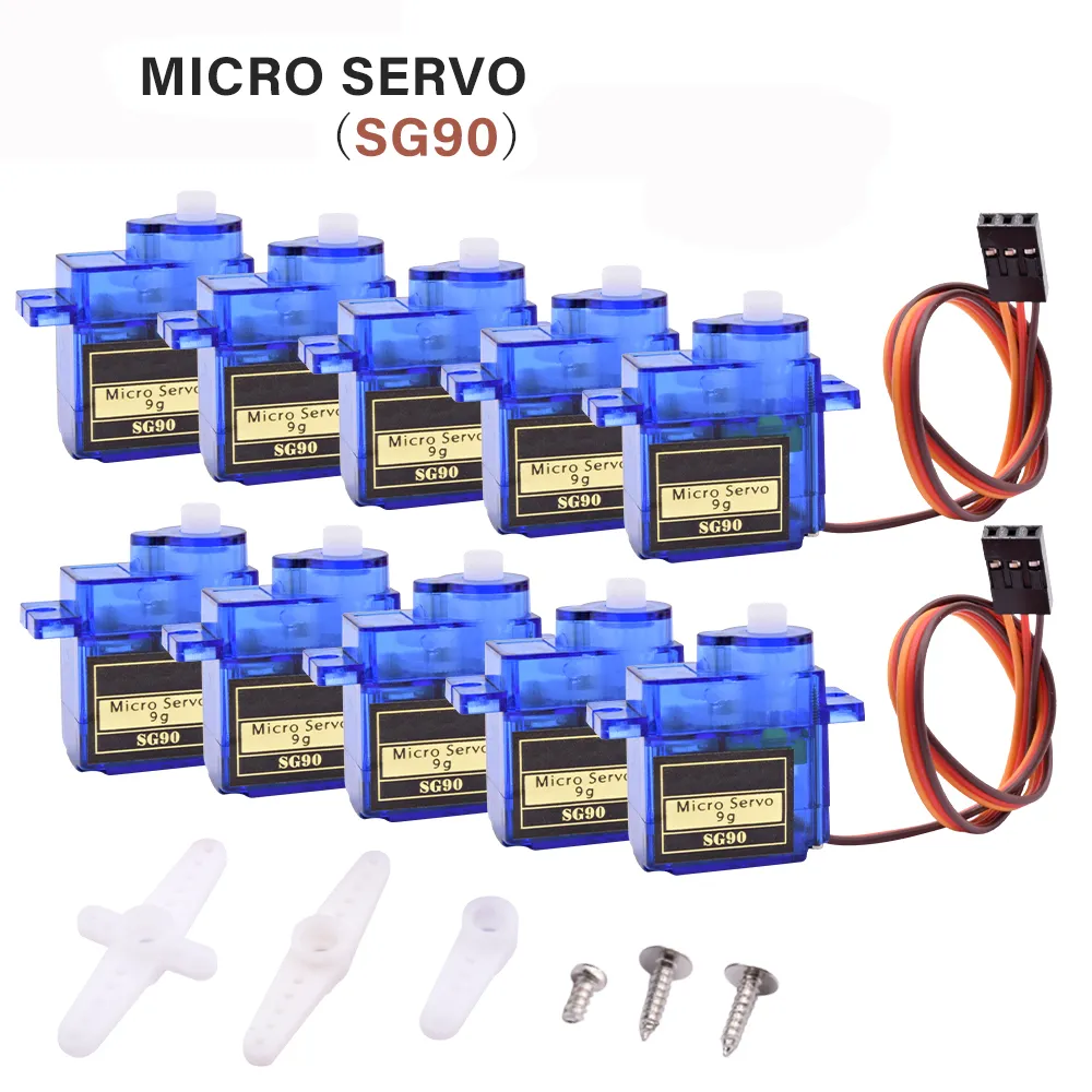 SG90 9G Mikro Servo Motor RC Düzlemleri Robot Kolu 180 ﾰ/360 ﾰ Uçak Helikopter için Sabit Kanatlı Servo Motor Kontrolleri