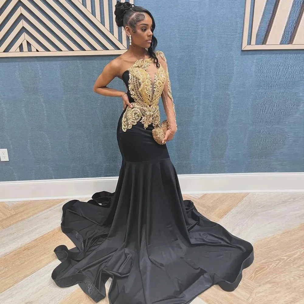 slim fit dress slacks Black Islamic Muslim Sequin Long Mermaid Fancy Wedding Dress – Sultan Dress main image 1