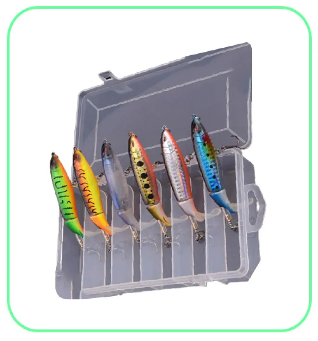 6pcs avec boîte Whopper Plopper 100 mm 13G Popper Fishing Lure Bait dur artificiel Wobbler Rotation Tail Fishing Tackle46862647963