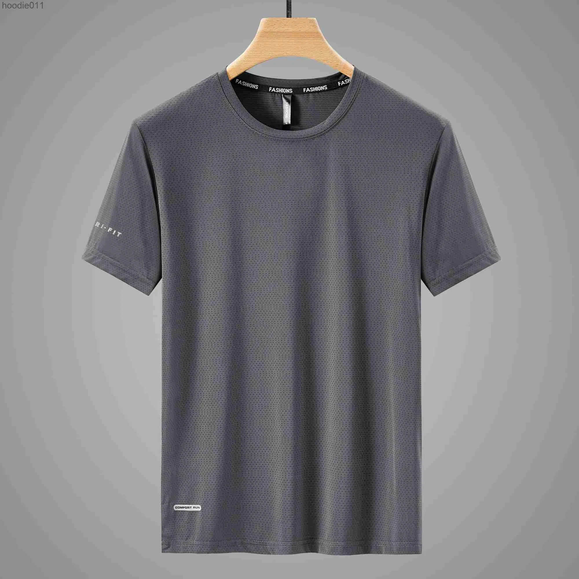 Herrtröjor tröjor snabb torr sport t-shirt herrar 2024 kort ärm sommar casual vit plus extra stor 6xl 7xl 8xl 9xl topp av linjen t-shirt c24325