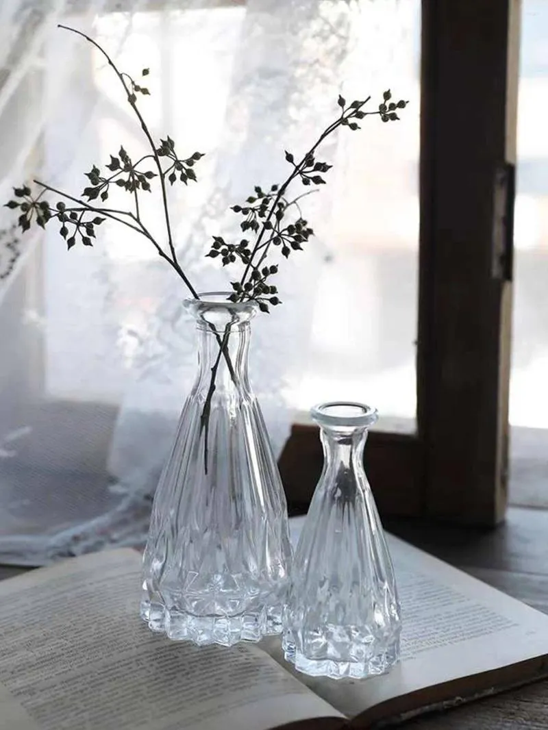Vasi Retro Hydroponic Flower Disposition Ornamenti di vetro trasparente Ornamenti per la casa Desktop Regalo per la festa della mamma