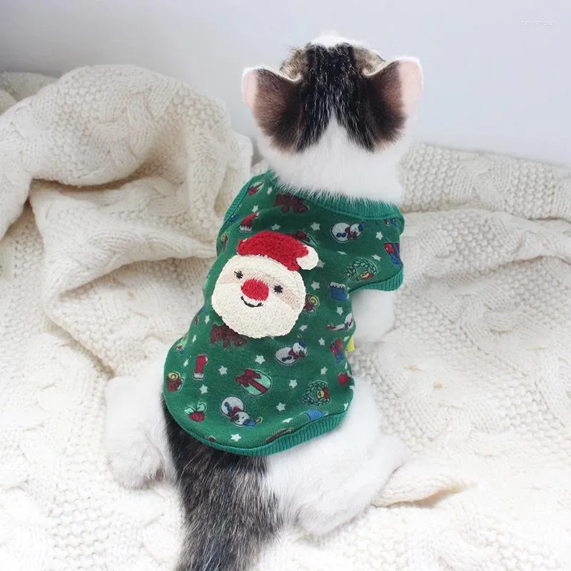 Hundekleidung süße Weihnachtskleidung Weste Haustier Kleidung kleines Katzenpupf -Outfit Kätzchen Jahr Kostüm Chihuahua Teddy Yorkshire