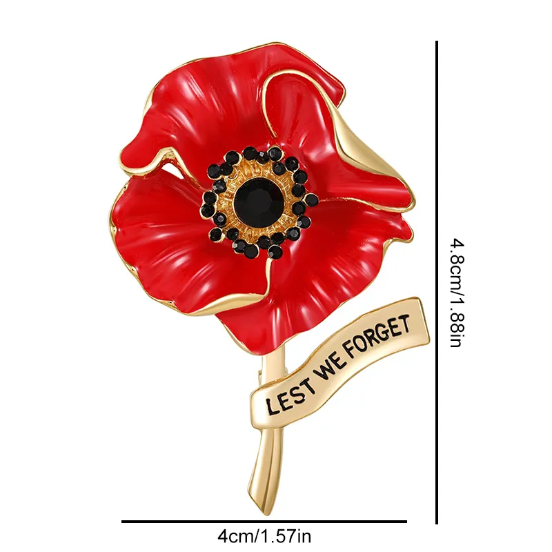 Best Badge 2024 Poppy Pin Brooch Remembrance Day Decorations Memorabilia Veterans Memorial Military Pin Never Forget (2pcs) : Buy Online At Best Price In KSA - Souq Is Now - Foto 3