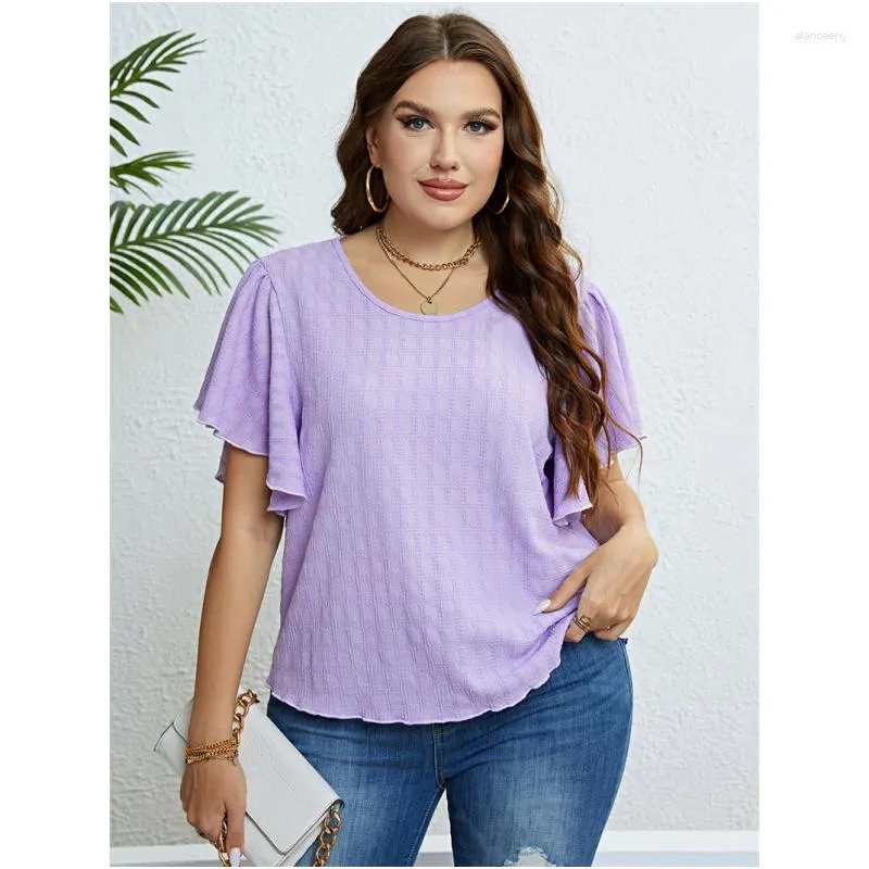 Dames t shirts xl-4xl dames shirt plus size falbala dames blouse tops vrouw