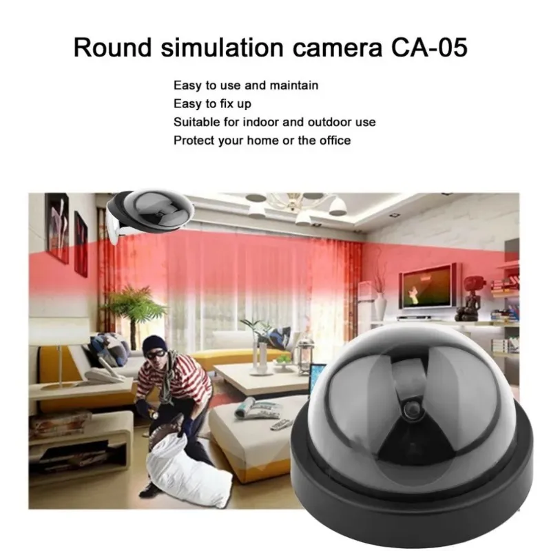 Plastica nera Smart Smart interno/esterno Dummy Home Dome FACE CCTV Sicurezza Verifica con lampeggiante LED LED LED CA-05