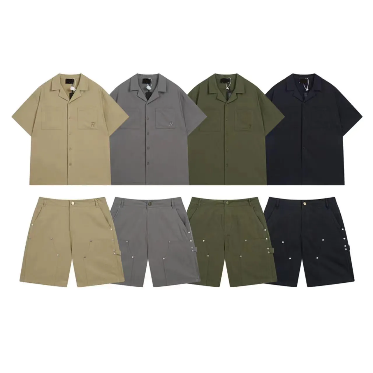 Repre Designer American Summer New Loose Casual Shirt Short Sleeve Cargo Shorts för män och kvinnor Fashion Suits-XL