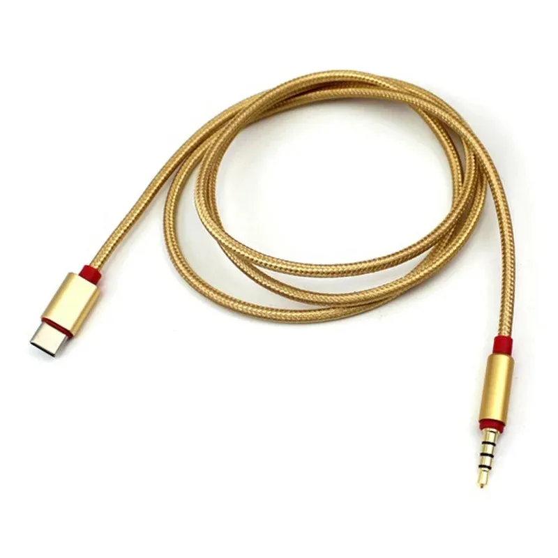 USB Type C Audio Cable Type-C Man till 3,5 mm manlig bil Aux Ljudomvandlingskabeladapter för Huawei Honor P20 Xiaomi