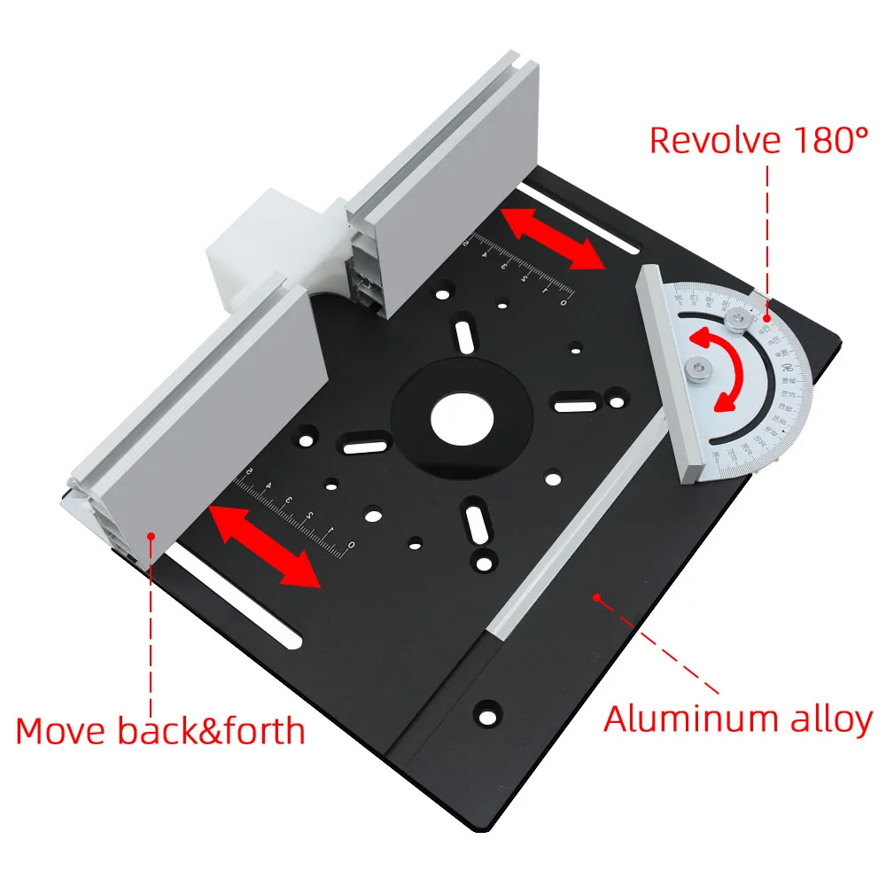 Aluminum Router Table Insert Plate with Miter Gauge for Woodworking ...