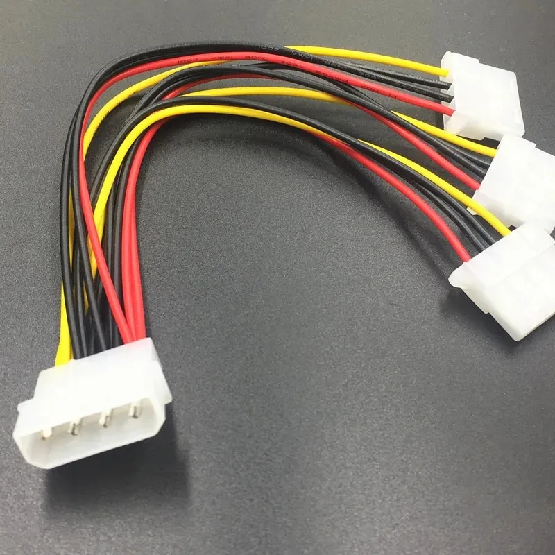 2024 Neues 4-Pin-IDE 1-zu-3-Molex-IDE-Netzteil y Splitter-Ausgangskabel Kabel NEUFFOR PC Molex Splitter Kabel