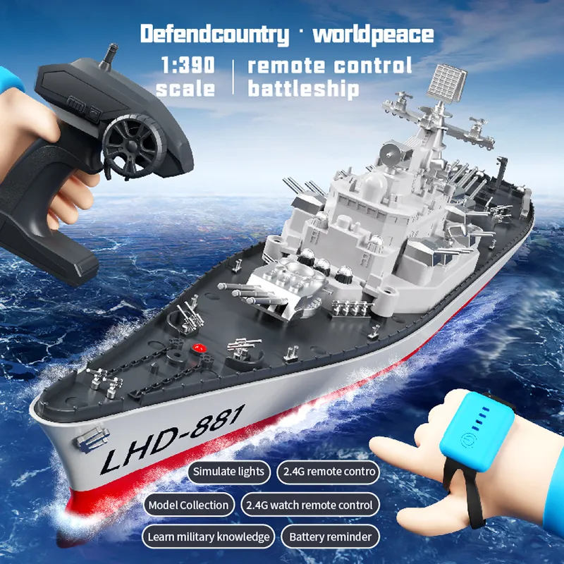 Rc Boats Simulated RC Warship Model Missile Destroyer Ship Model Set Electric Remote Control Ship Toys For Boys Christmas Gift From 769 72 DHgate