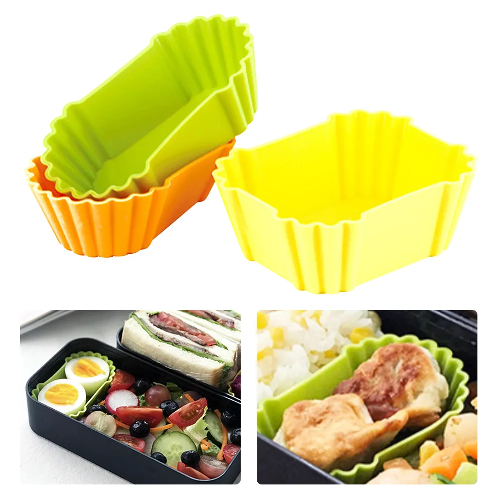 Silicone Liner Bento Separate Bowl Dish Food Lunch Box Bento Divider Cup Sushi Storage Case Kitchen Cooking Accessories