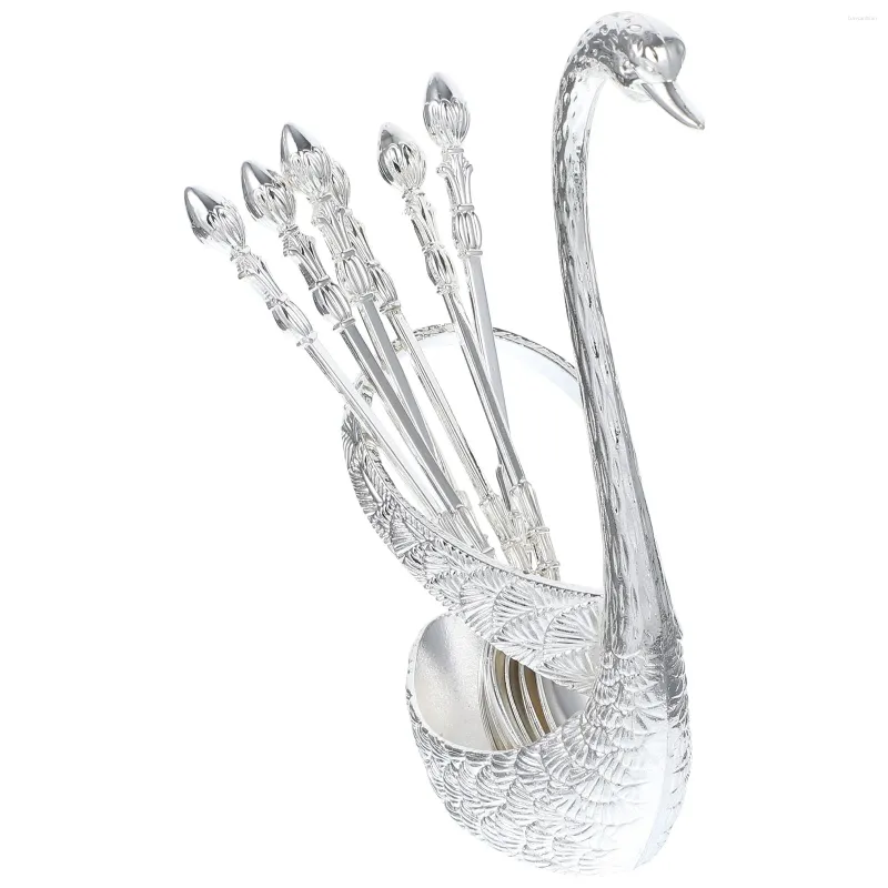 Spoons Swan Spoon Set Storage Holder Base Ice Cream Scoop Decorative Coffee Dessert Eating Stirring