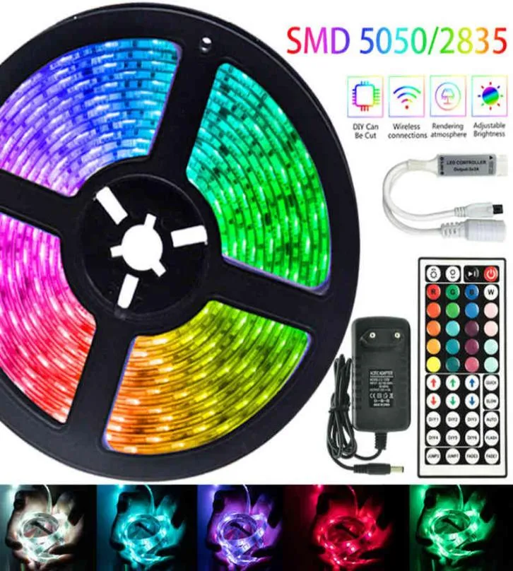 LED Strip Light Infrared Remote Control RGB 5050 2835 Waterproof 12V Ribbon Lamp Bedroom Decoration For Festival 5M 10M 20M 30M W21487003
