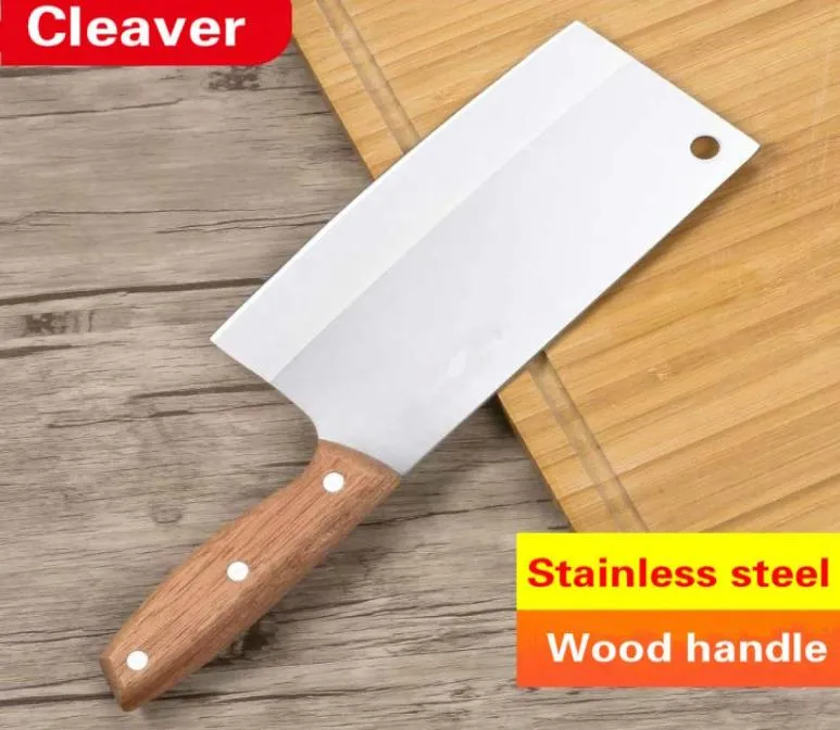 Cuisine en acier inoxydable Couteau de chef Cleaver Butcher Boucheur Chopper Couteau de cuisine Cutter avec poignée en bois 2835105