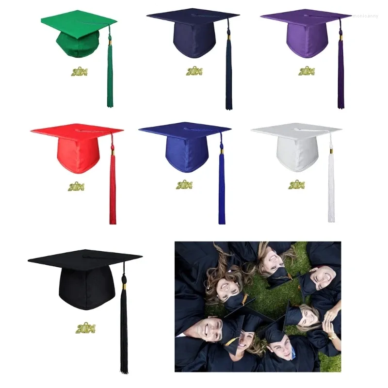 Berets Schulabschlusskappen Unisex Mortarboard für Kinder Teenager Universität POGROGIE BEGEBETTE COSTEM BACHELOR HAS