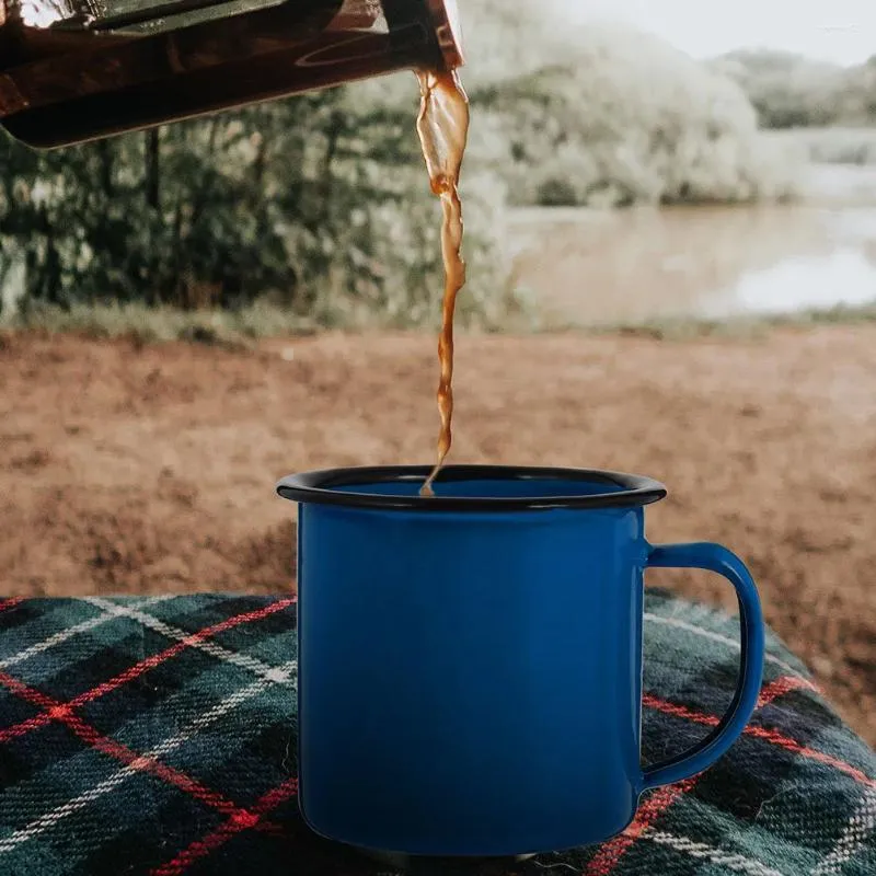 Wine Glasses Enamel Cup Mug Coffee Water Drinking Mugs Tea Retro Camping Vintage Style Beer Tumbler Bathroom Enamelware Espresso Travel