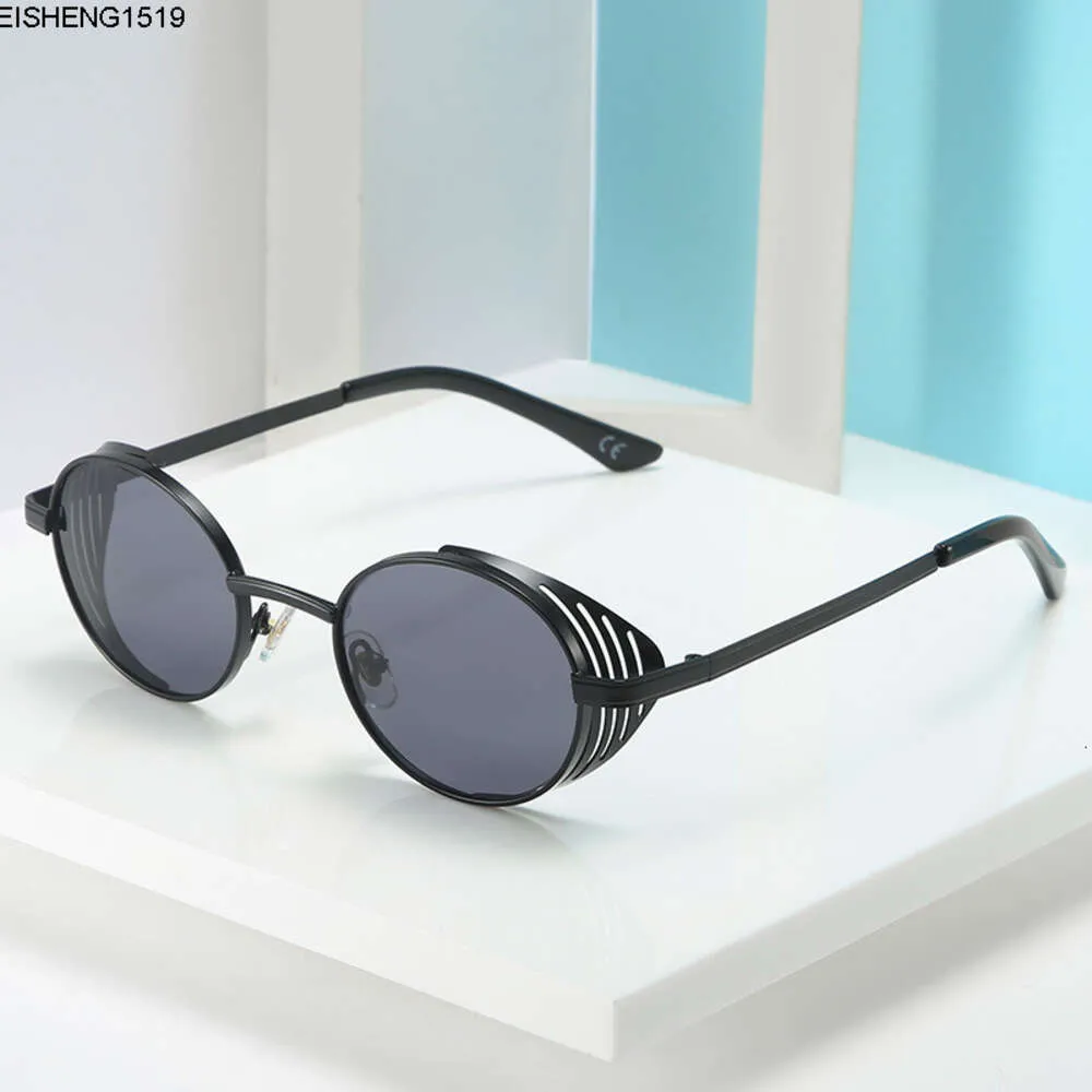 Gli occhiali da sole hip-hop alla moda europei e americani sono personalizzati da sole rotondi uomini uomini marca design di alta qualità con scatola