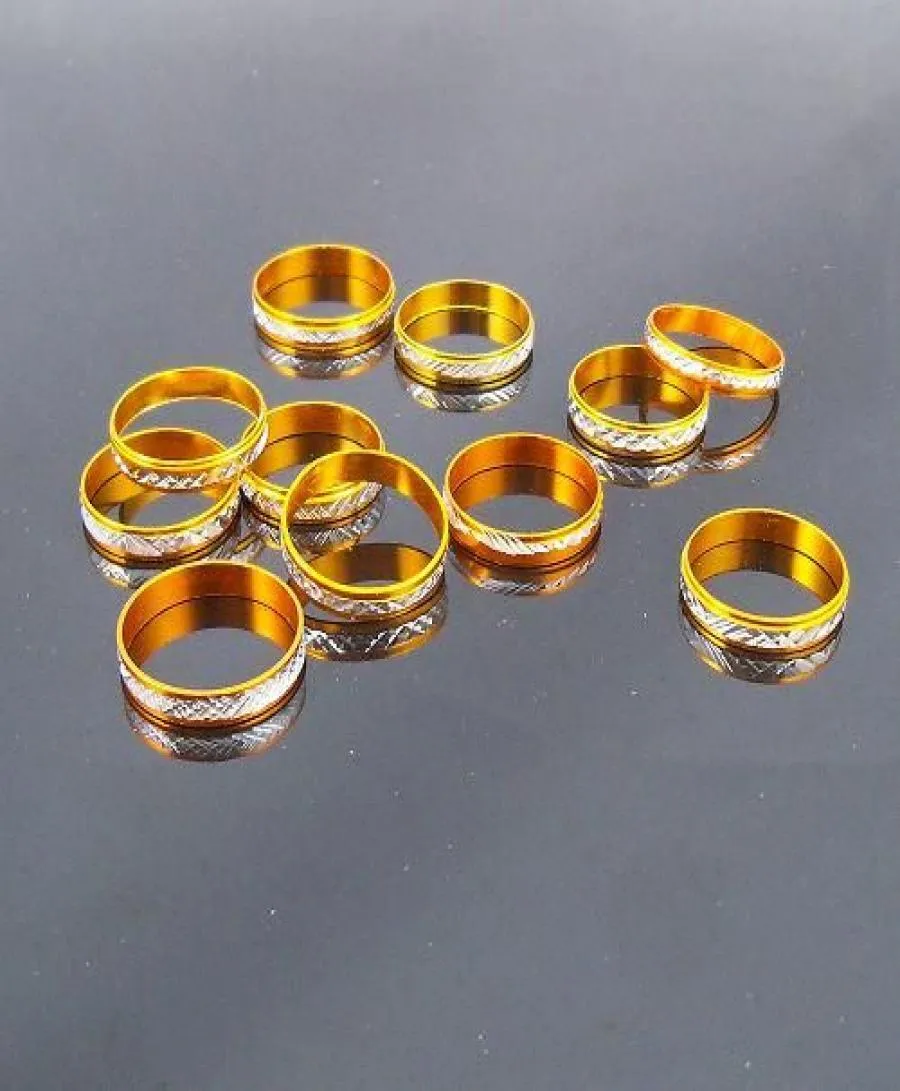 4mm goldener Ton Aluminiumringe gemischter Mode Schmuckring 200pcs Lots8695985