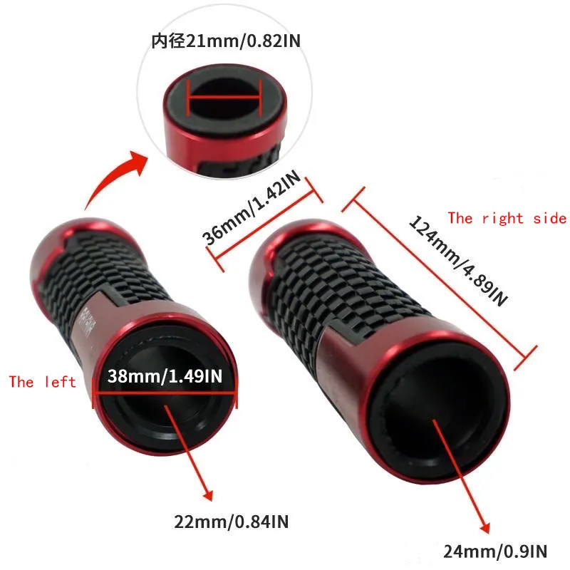 Coprimanubrio Per Moto Buell XB9/R, XB12/R, XT, Ulysses, 1125CR/R - In Alluminio E Gomma Antiscivolo, Diametro 22mm (7/8'')
