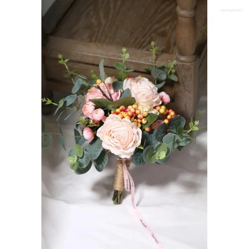 Fleurs de mariage Cathing Bouquet rose Arrivée 2024 Bouquets de mariée 23 43