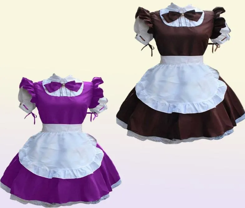 Sexy French Maid Costume Gothic Lolita Robe Anime Cosplay Sissy Maid Uniform PS Size Halloween Costumes For Women 2021 Y08438081