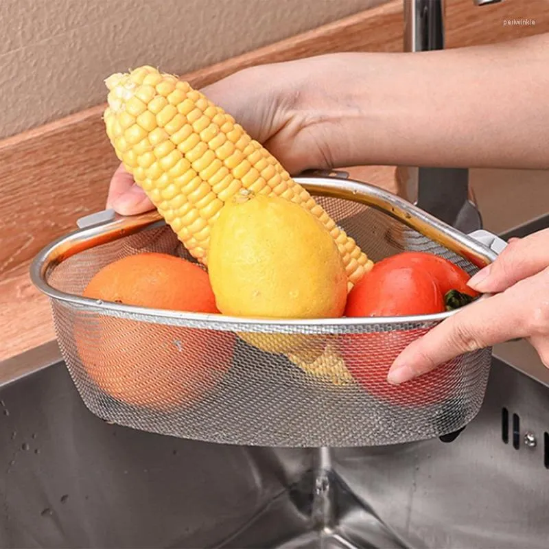 Keuken opslag driehoek gootsteen afvoer mand filter fruit en groentekrek duurzaam gemakkelijk te gebruiken
