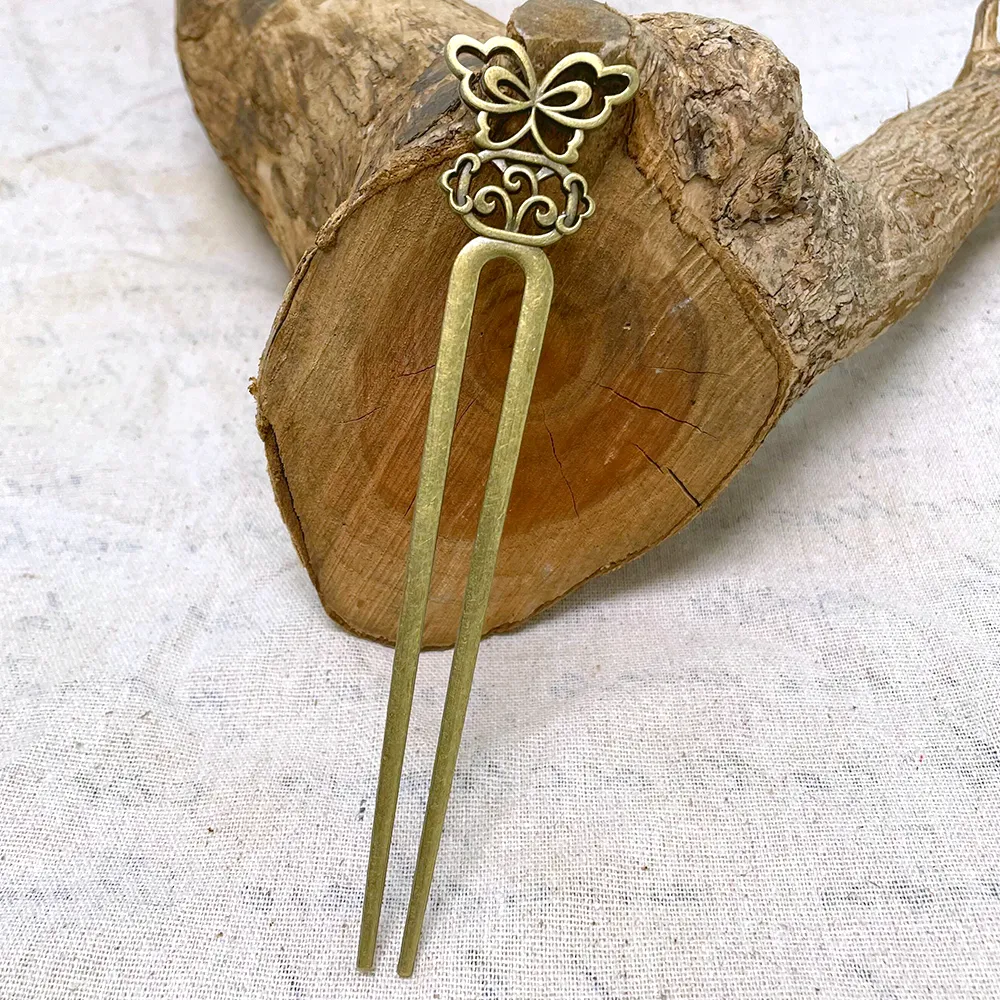 Vintage Bronze Butterfly Hair Stick for Women, Metal Hair  display picture 1
