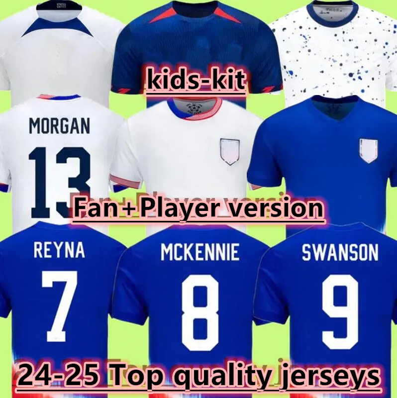 24 25 PULISIC MCKENNIE USA States Jersey ERTZ ALTIDORE PRESS WOOD MORGAN LLOYD Camisetas 2024 2025 America Football Shirt United USMNT PLAYER Men Uniform kids Kit