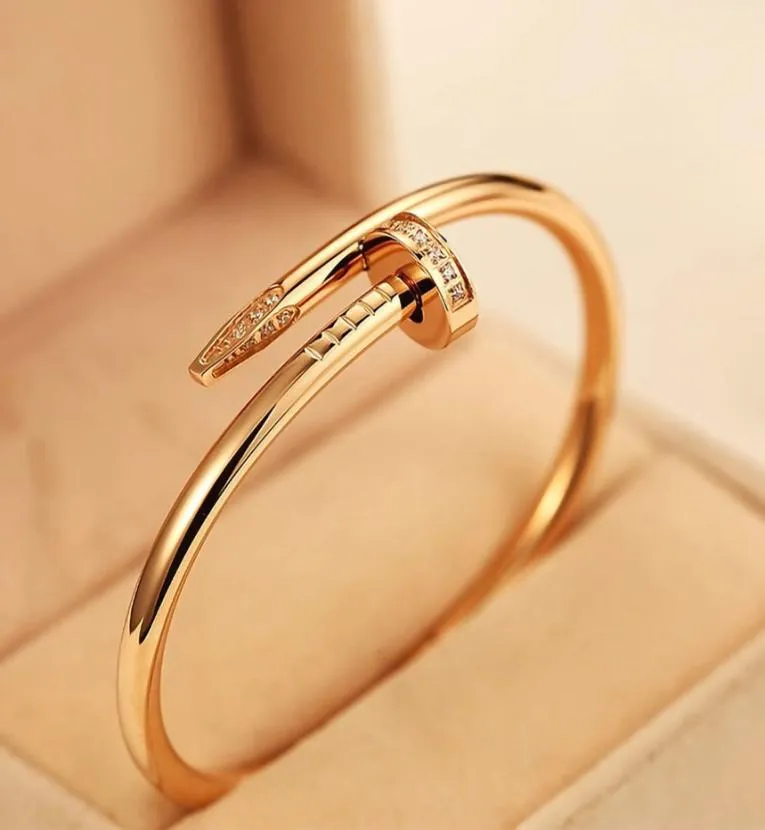 Juste A Clou Nail Bracelet Luxury sieraden Set Auger Lovers Men and Women 16 19 cm Gold Rose Sier5695797
