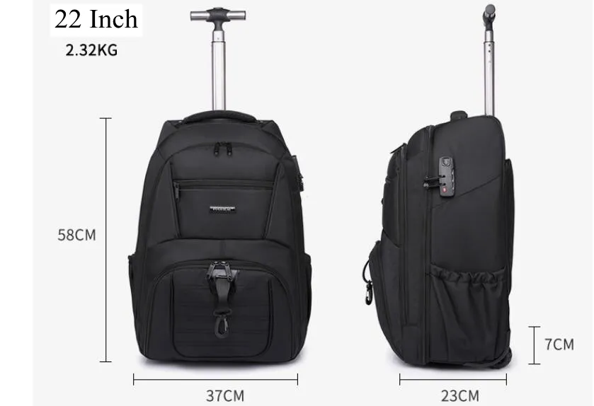 Water Resistant 22 Rolling Wheeled Backpack With Vostro 3510 Laptop Compartment Mens Rolling Travel Bag From Ddmymaster 89.09 DHgate.Com