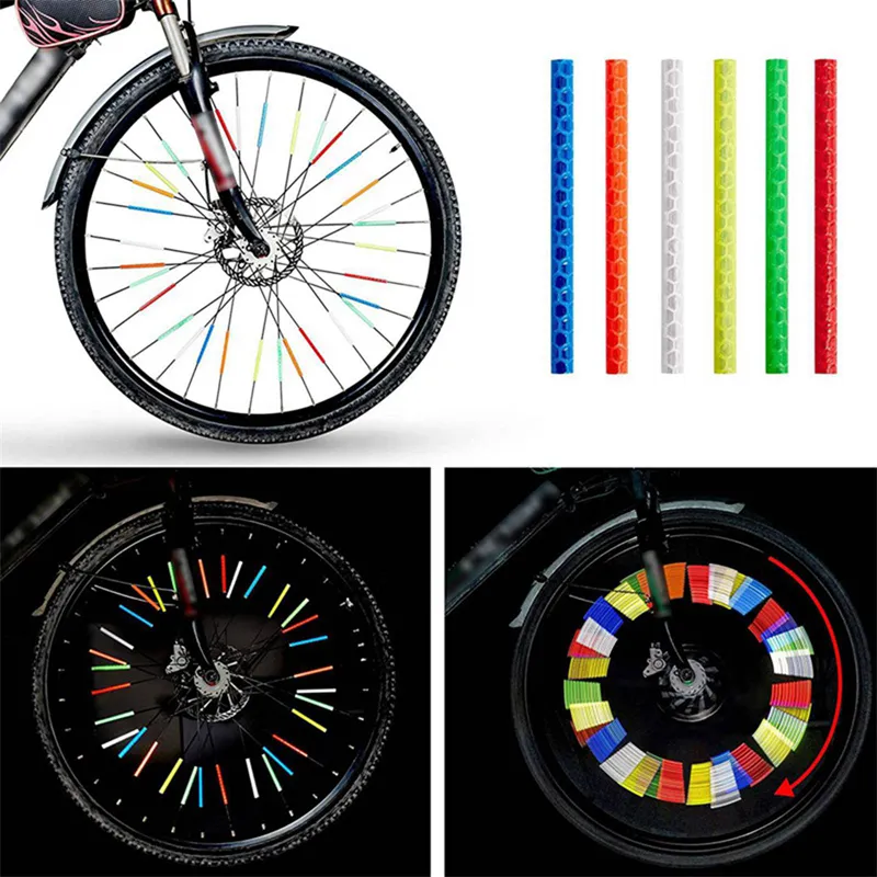 Reflective Bicycle Wheel Spokes Sticker Set For Bike With Tube Strip ...