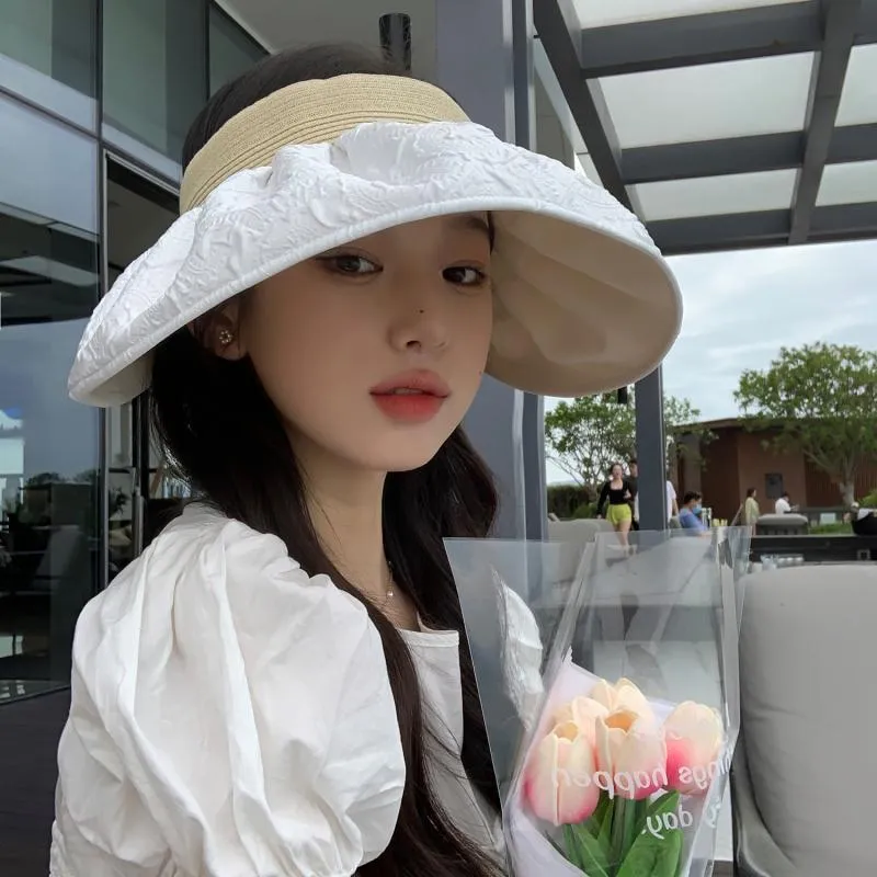 SUN HAT Summer Corea New Sun Hat Fashion Cine Sports Cappello da sole Cappello da testa coreano Polyester femminile