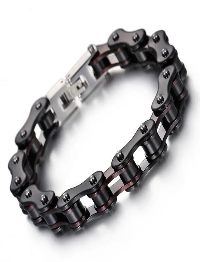 1016 mm de garçons de large Chaîne pour hommes Black Black Biker Bicycle Motor Motorcycle Link 316L Bracelet en chaîne en acier inoxydable Gift9542024