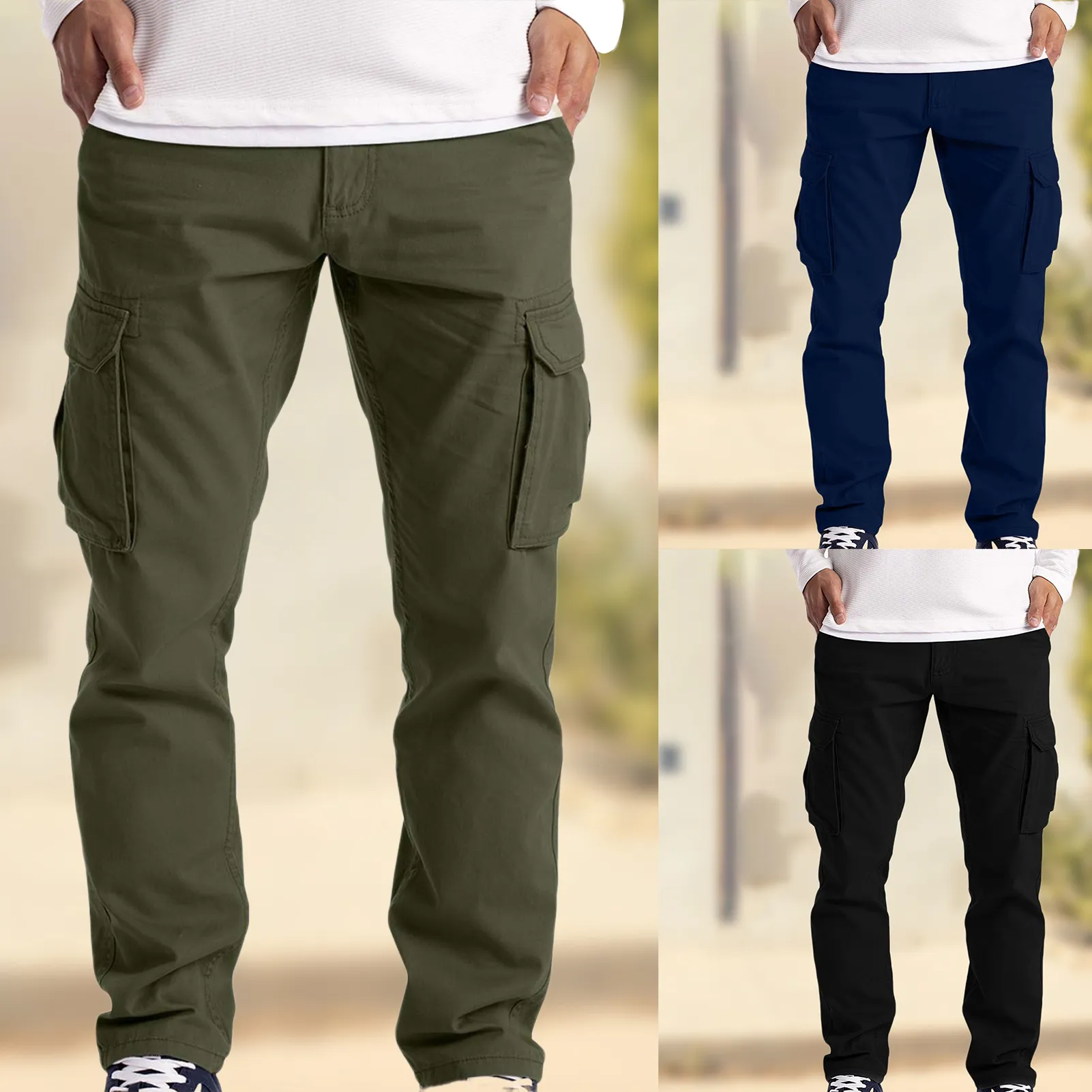 Casual Simplicity Solid Pocket Loose Mid Waist Wide Leg Solid Color Bottoms(7 Colors) Casual Simplicity Solid Pocket Loose Mid Waist Wide Leg Solid Color Bottoms(7 Colors)