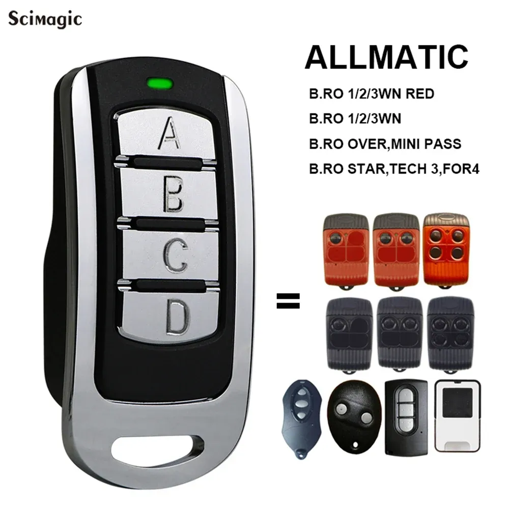 Keychains Allmatic B.Ro 1WN 2WN 4WN RED ALLMATIC BRO Over Mini Pass Garage Remote Control Allmatic B.Ro Star For4 Clone Gate Keychain