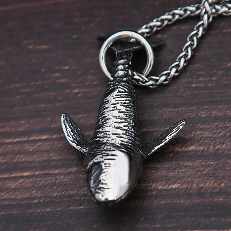 Hanger kettingen punk hiphop 316L roestvrij stalen walvis ketting voor mannen mode persoonlijkheid retro oceaan sieraden geschenken