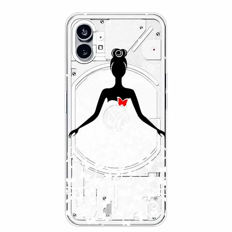 Pour rien téléphone 2 cas clear tpu soft charmante imprimer en silicone couvercle pour rien téléphone 1 un capa téléphone transparent2 a065 deux