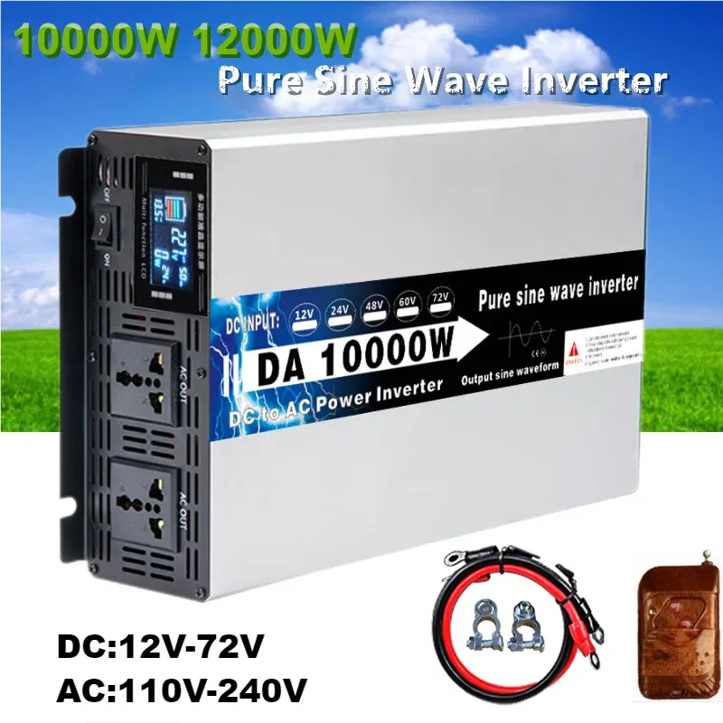 ソーラーインバーサ10000W 12000W 24V 110V 220V ONDA PULA POWER PURE SINE WAVE INVERTARS 12V INVERSORESソーラー電圧カーコンバーター