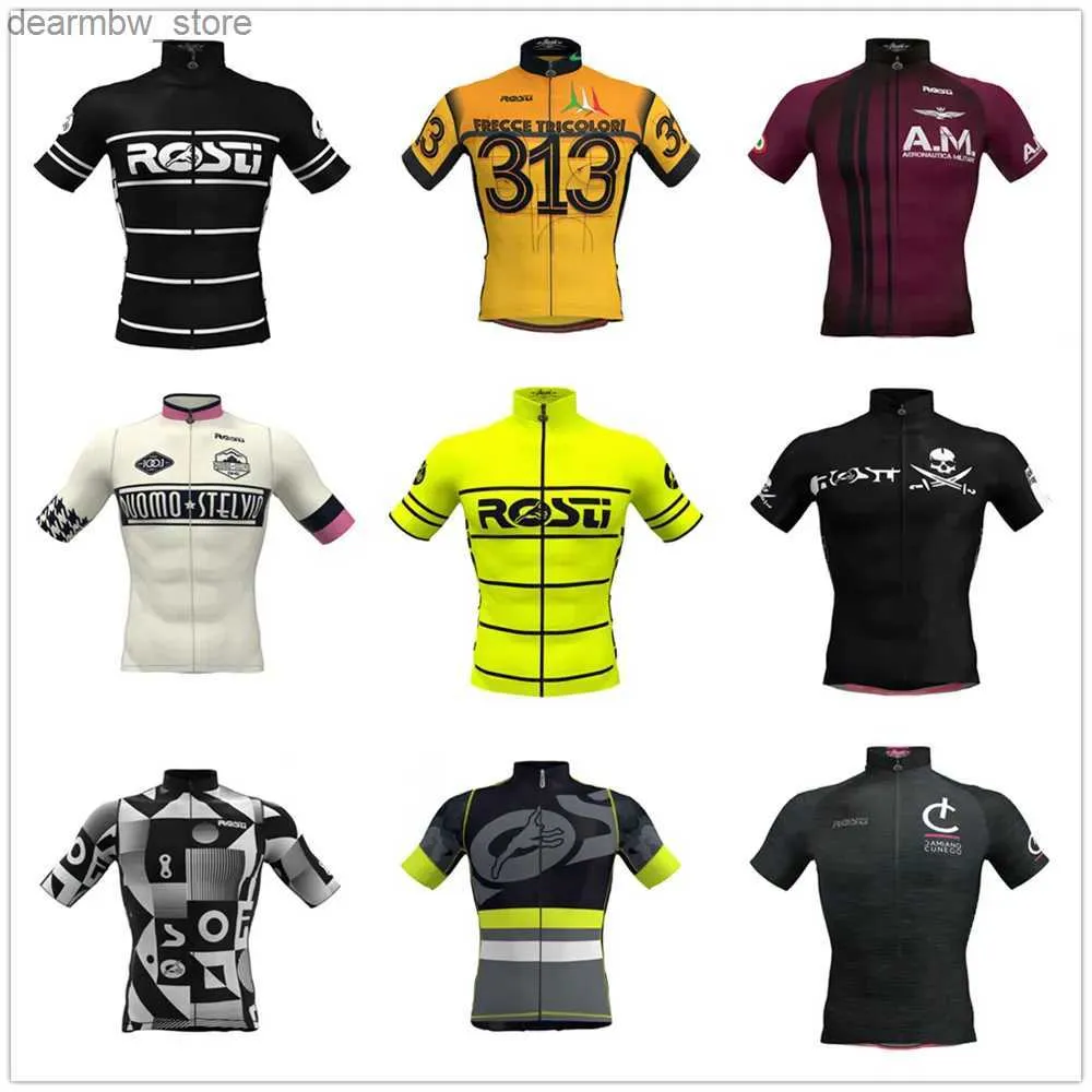 Jersey de ciclismo Jersey Rosti 2022 Cycling Jersey Men Traje de carreras al aire libre Equipo de bicicleta Mtb Road Bicyc Uniforme Breathab Cycling Shirts Ciclismo L48