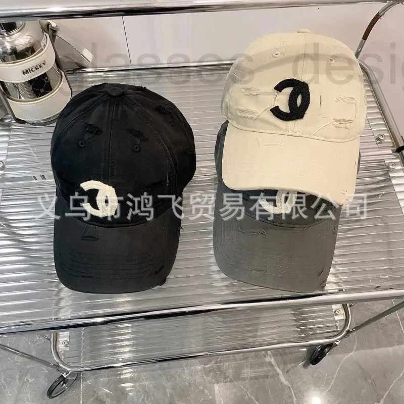 Ball Caps Designer 2023 Xiaoxiangfeng Personalized Worn Out Baseball Hat ins Trendy Spring and Autumn Soft Top Curved Eaves Sunshade Duck Tongue 7MK4