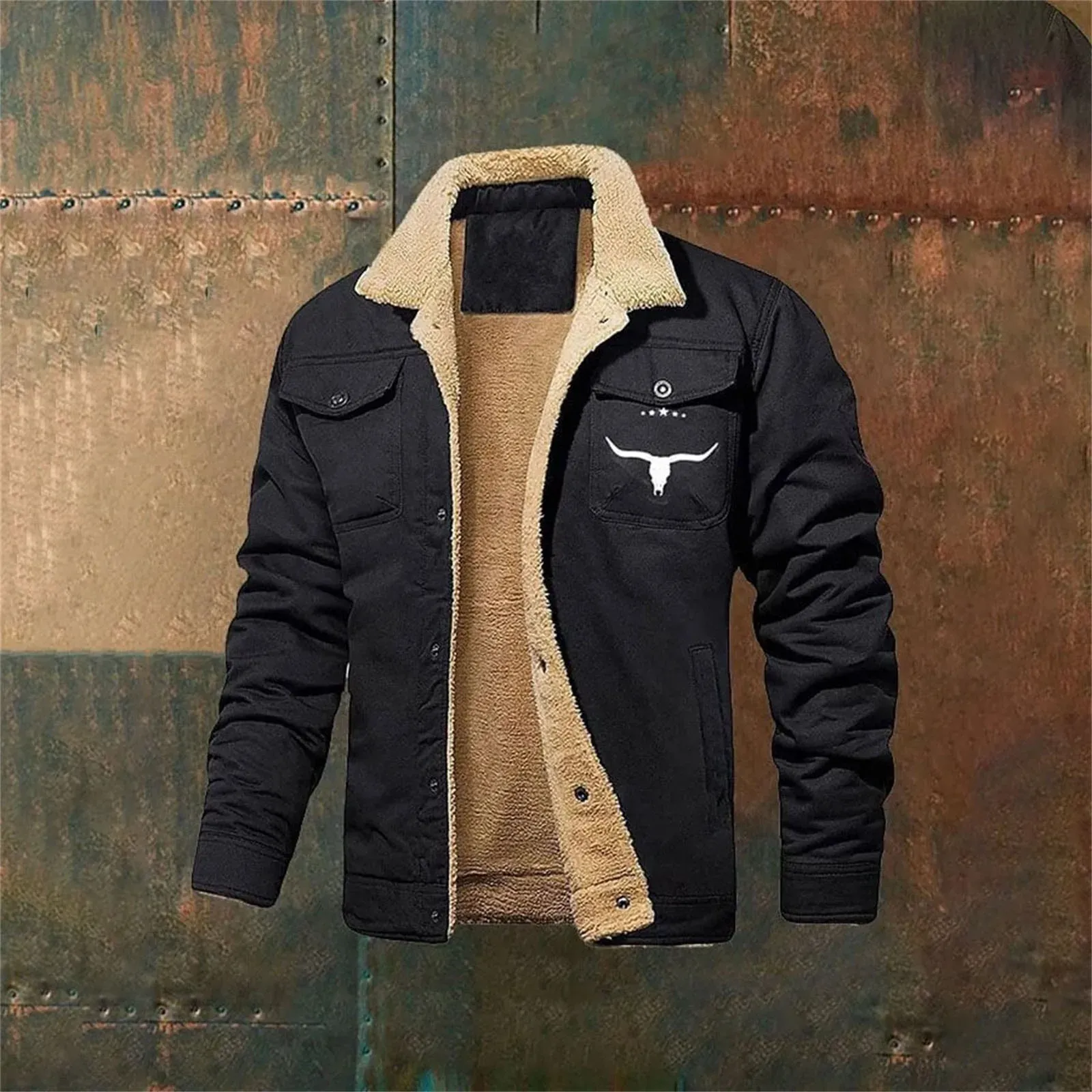 Amazon.com: Men's Fleece Coats Winter Western Jackets Cowboy
