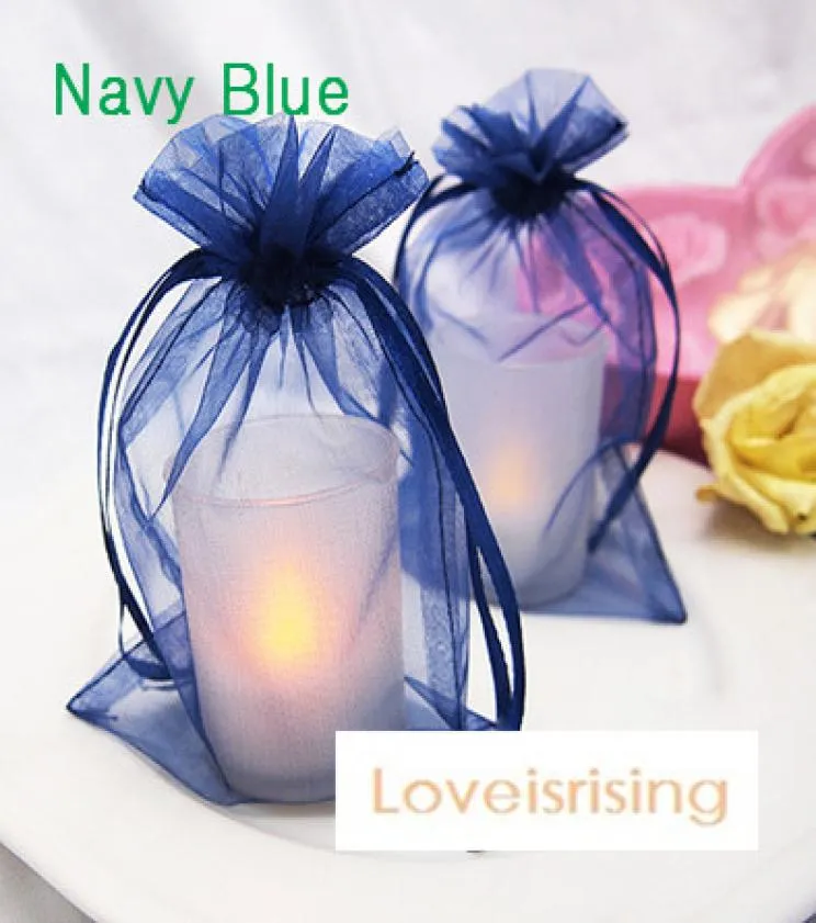 16 cores Pick100pcs azul marinho 1015cm Sheer Organza Bag Wedding Favories Supplies GiftCandy Bag7686180