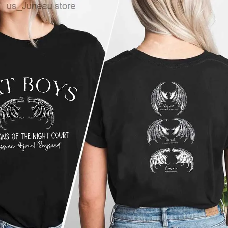 T-shirt féminin Bat Boys Wing Span T-shirts acotar bookish t-shirt décontracté coton illyriens guerriers de la nuit tshirt bookish ts vêtements t240412