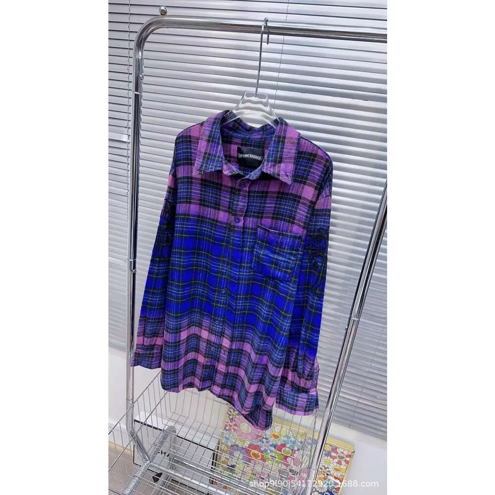 Women's T-shirt Early Autumn Niche Design Trendy Plaid Lazy Style Long Sleeved Shirt