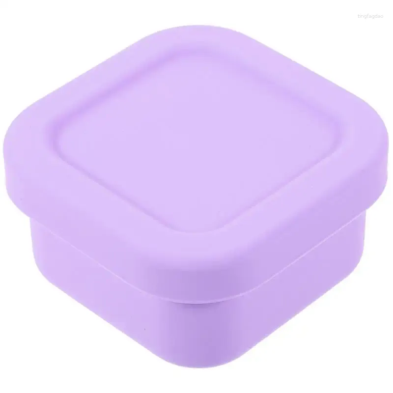 Förvaringsflaskor Silikon matlåda med lock container bento containrar lunch för barn utomhusskola