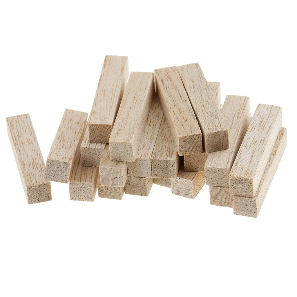 4 Sizes Natural Square Wood Stick Wooden Dowels for Model Making Hobbies Crafts