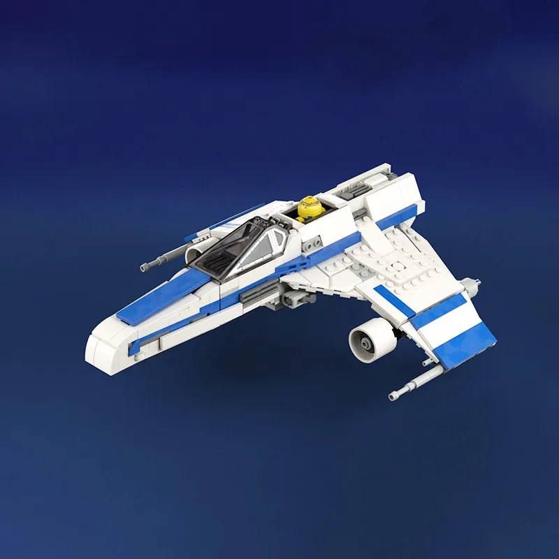 Space War MOC New Republic Combat Wing Fighter Spaceship Building Blocks Interstellar Fighter Model Bricks Toy Children's Gifts
